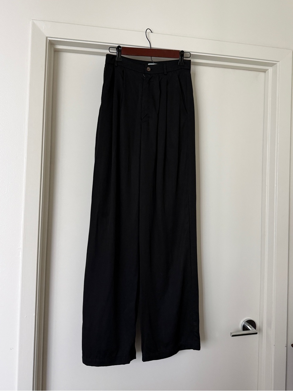 Reformation Black Mason Pant Wide-Leg Trousers - Picture 5 of 6